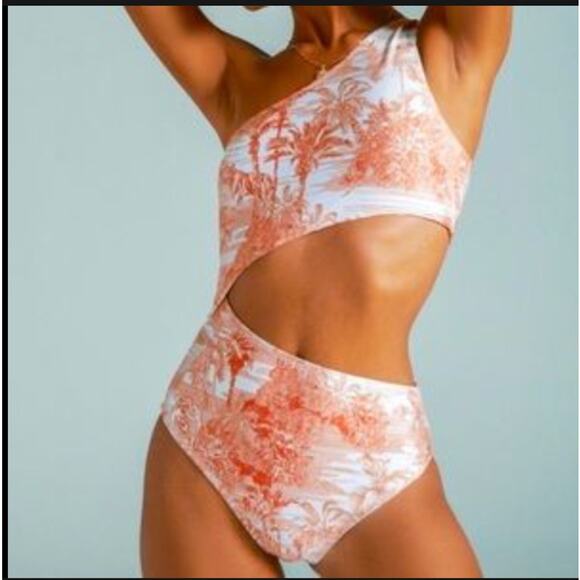 Noli Yoga Swimwear Isla One Piece Swimsuit Paradise Orange Size Large NWT - Picture 1 of 8